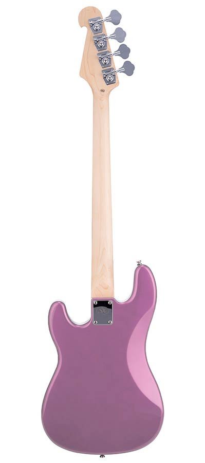 P-style electric bass guitar, midnight purple, with gig bag - Afbeelding 2