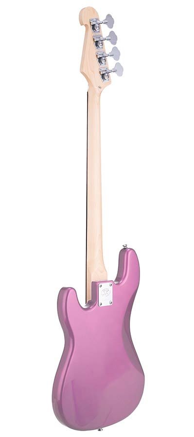 P-style electric bass guitar, midnight purple, with gig bag - Afbeelding 4