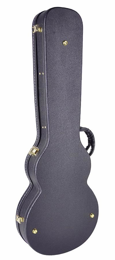deluxe case for LP-model guitar, wood, arched, with lock and shoulder strap - Afbeelding 2