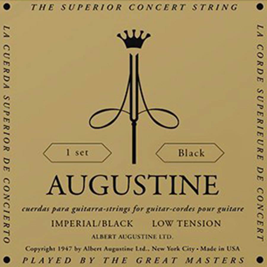 Black string set classic, medium tension trebles & light tension basses