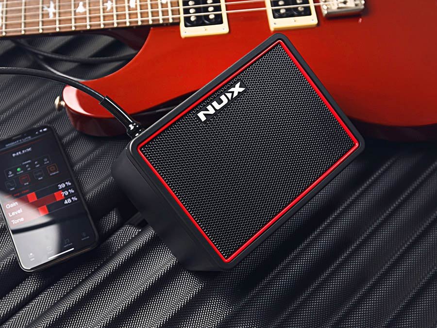desktop guitar amplifier with bluetooth, reverb + delay, drum patterns, 3W - Afbeelding 9