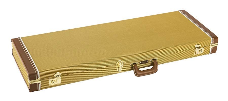 guitar case for Stratocaster/Telecaster, tweed with dark red plush interior