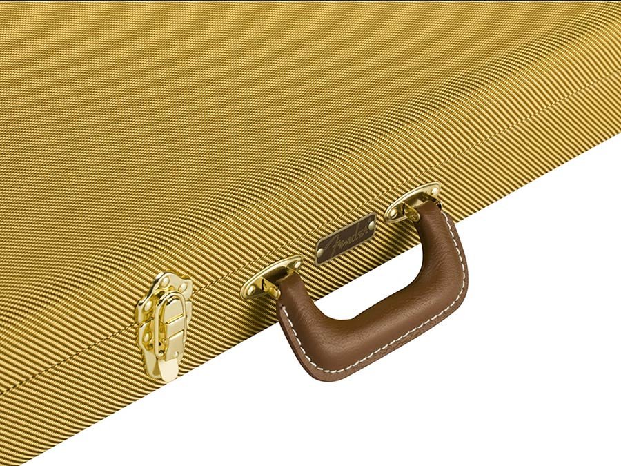 guitar case for Stratocaster/Telecaster, tweed with dark red plush interior - Afbeelding 4