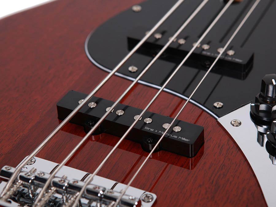 4-string active bass guitar natural mahogany - Afbeelding 4