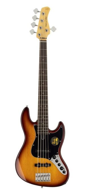 5-string active bass guitar tobacco sunburst