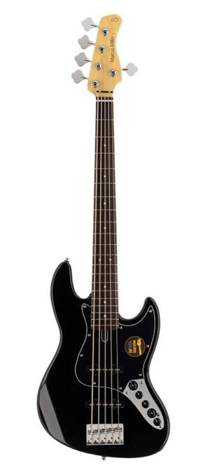 5-string active bass guitar black