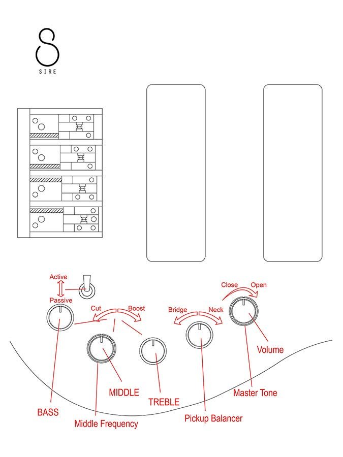 4-string active bass guitar white pearl - Afbeelding 10