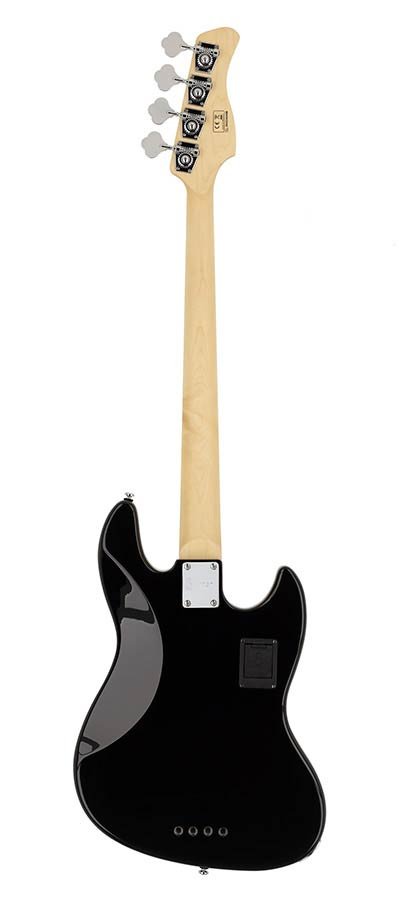 lefty alder 4-string active bass guitar black - Afbeelding 2