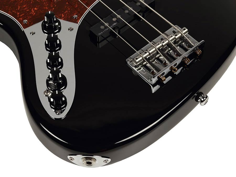 lefty alder 4-string active bass guitar black - Afbeelding 5