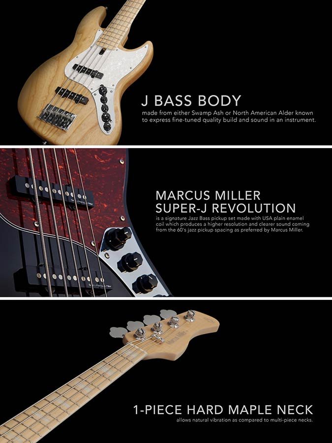 lefty alder 4-string active bass guitar black - Afbeelding 7