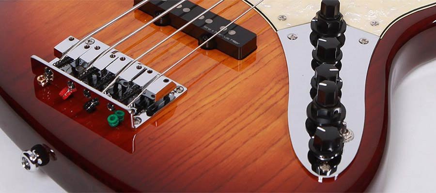 lefty alder 4-string active bass guitar tobacco sunburst - Afbeelding 5