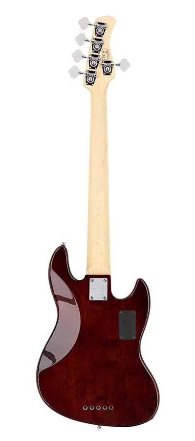 lefty alder 5-string active bass guitar tobacco sunburst - Afbeelding 2