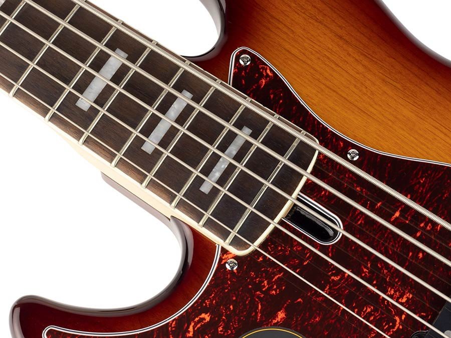lefty alder 5-string active bass guitar tobacco sunburst - Afbeelding 8