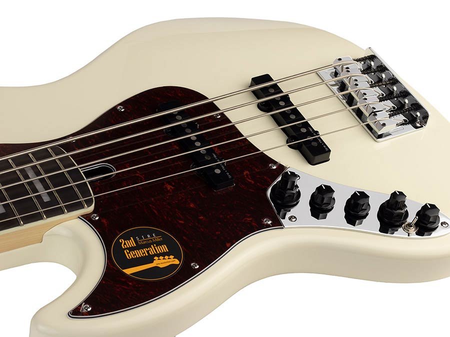 lefty alder 5-string active bass guitar antique white - Afbeelding 7