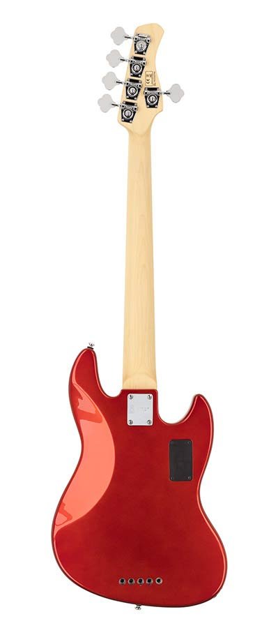 lefty alder 5-string active bass guitar bright metallic red - Afbeelding 2