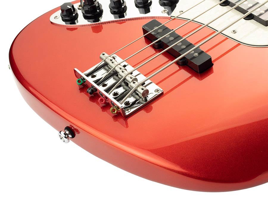 lefty alder 5-string active bass guitar bright metallic red - Afbeelding 6