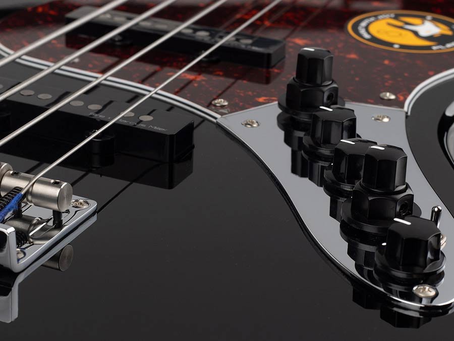 fretless alder 4-string active bass guitar black - Afbeelding 6