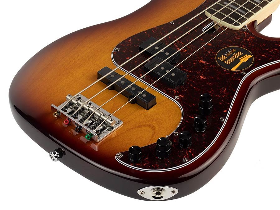 alder 4-string active bass guitar tobacco sunburst - Afbeelding 4