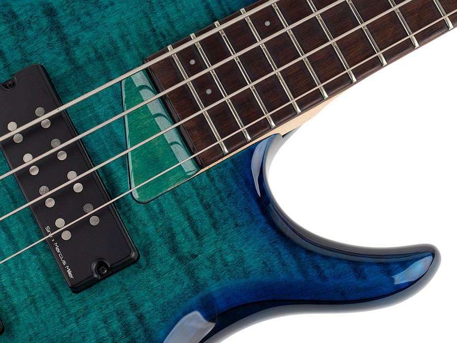alder + solid maple 4-string bass guitar transparent blue - Afbeelding 11