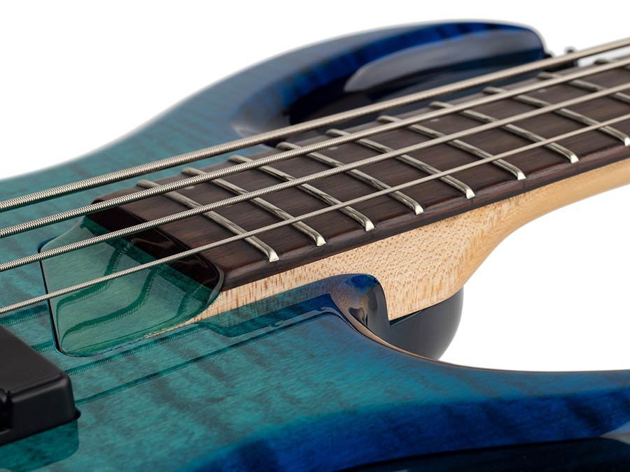 alder + solid maple 4-string bass guitar transparent blue - Afbeelding 12