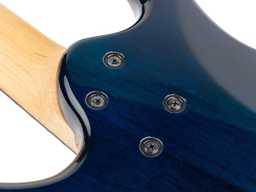 alder + solid maple 4-string bass guitar transparent blue - Afbeelding 14