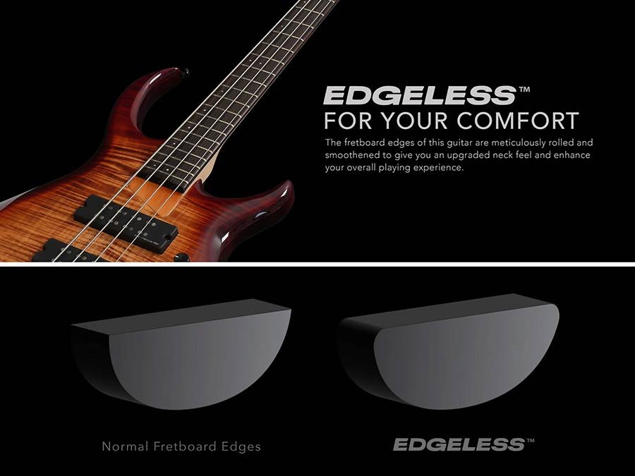 alder + solid maple 4-string bass guitar transparent blue - Afbeelding 19