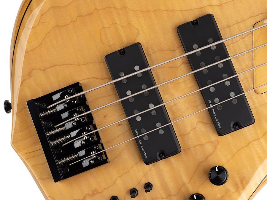 swamp ash + solid maple 4-string bass guitar natural - Afbeelding 11