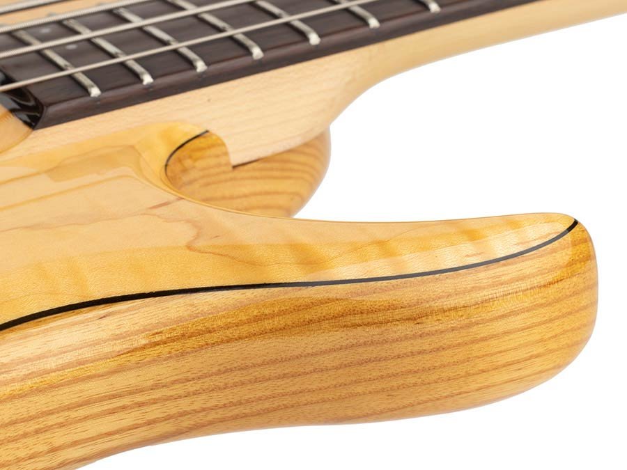 swamp ash + solid maple 4-string bass guitar natural - Afbeelding 13