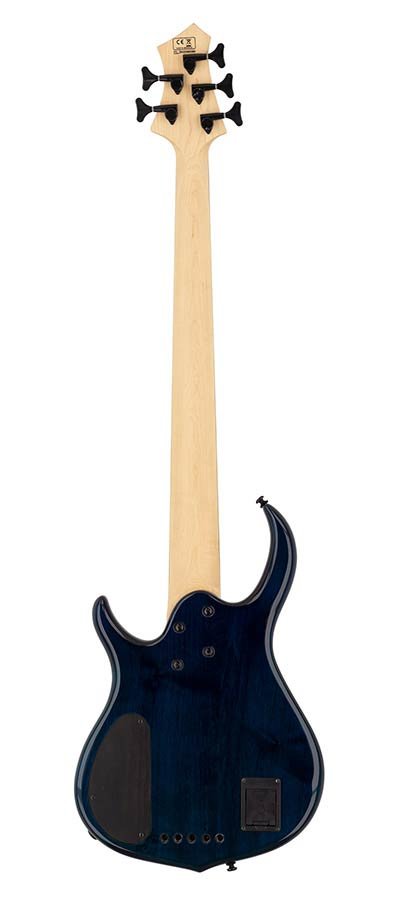 alder + solid maple 5-string bass guitar transparent blue - Afbeelding 2