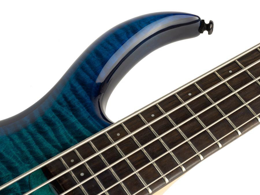 alder + solid maple 5-string bass guitar transparent blue - Afbeelding 8