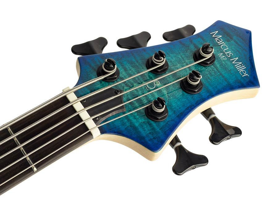 alder + solid maple 5-string bass guitar transparent blue - Afbeelding 10
