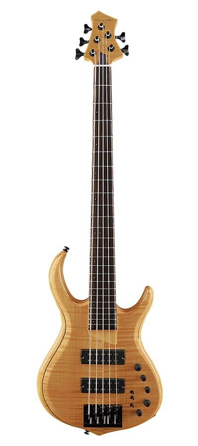 swamp ash + solid maple 5-string bass guitar natural