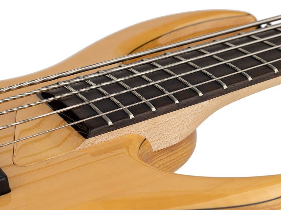 swamp ash + solid maple 5-string bass guitar natural - Afbeelding 11