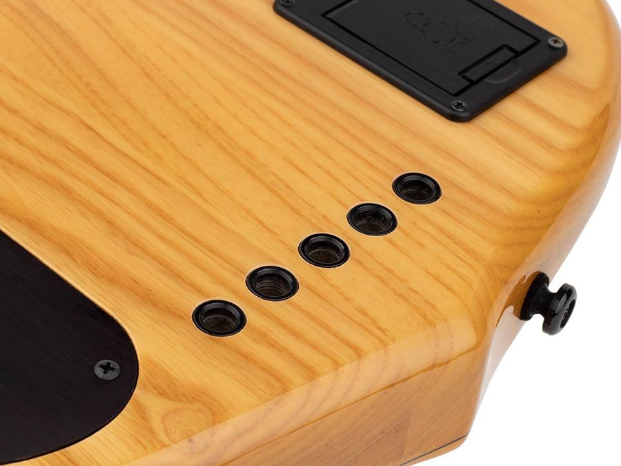 swamp ash + solid maple 5-string bass guitar natural - Afbeelding 12