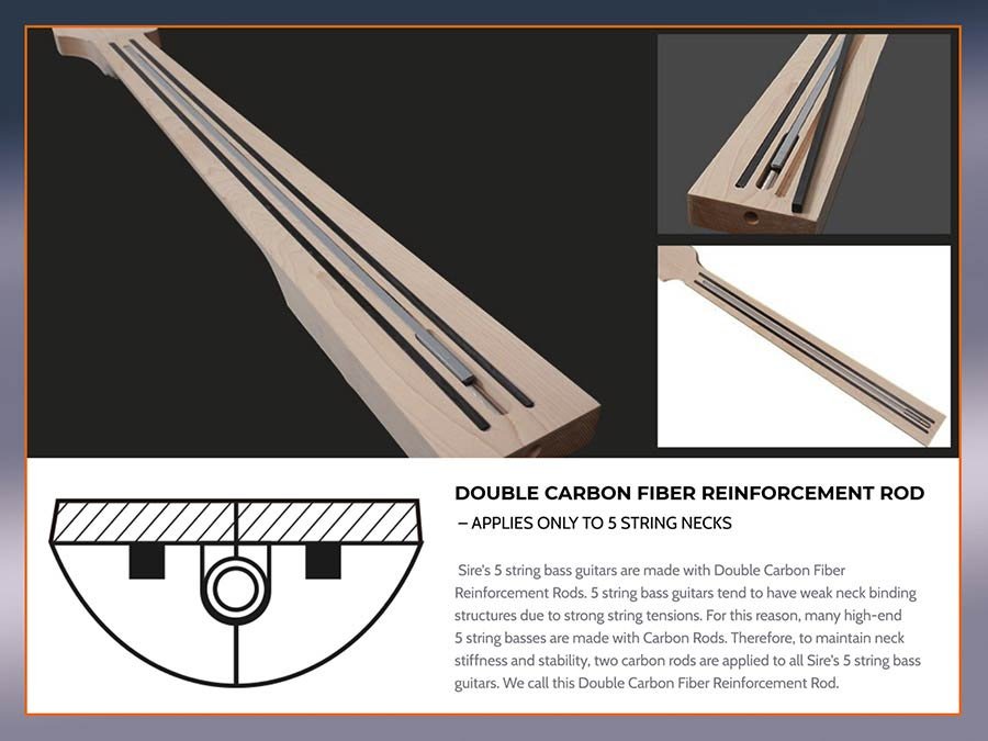 swamp ash + solid maple 5-string bass guitar natural - Afbeelding 14