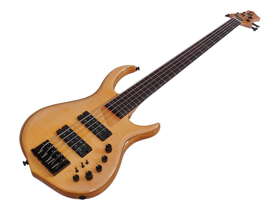 swamp ash + solid maple 5-string bass guitar natural - Afbeelding 3