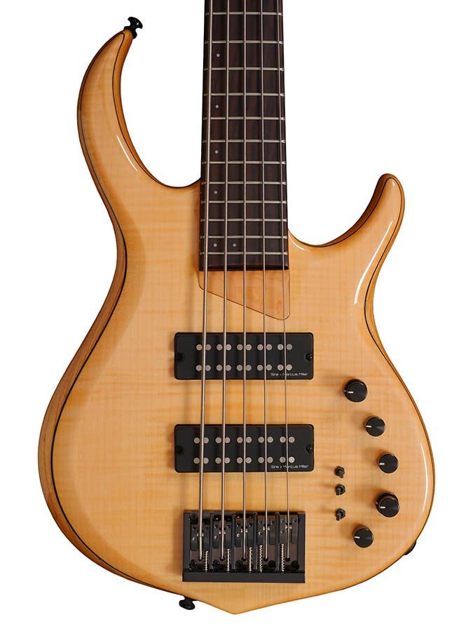 swamp ash + solid maple 5-string bass guitar natural - Afbeelding 4