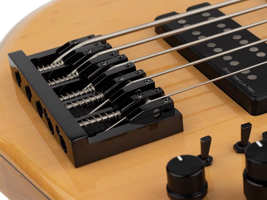 swamp ash + solid maple 5-string bass guitar natural - Afbeelding 6