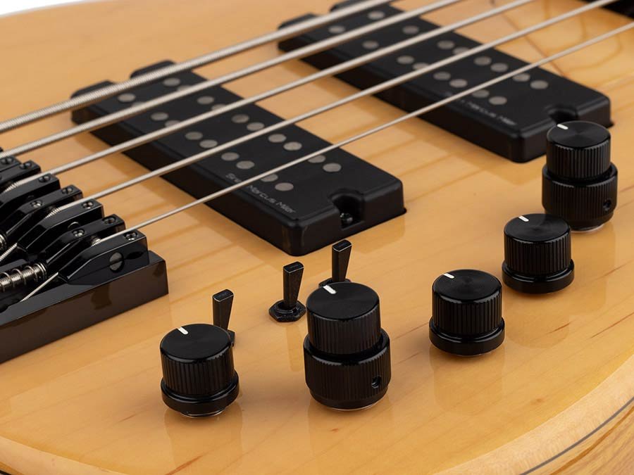 swamp ash + solid maple 5-string bass guitar natural - Afbeelding 7