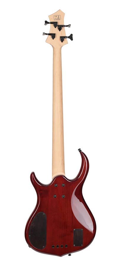 fretless alder + solid maple 4-string bass guitar brown - Afbeelding 2