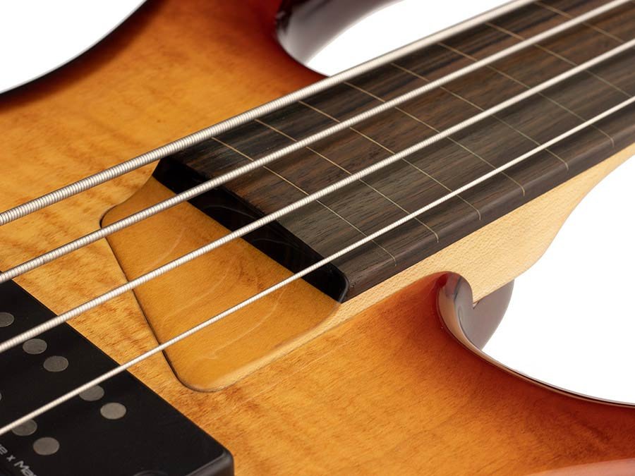 fretless alder + solid maple 4-string bass guitar brown - Afbeelding 7