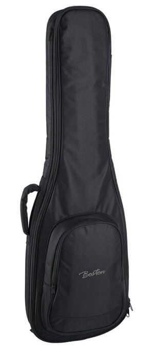 gig bag for electric guitar, 15 mm. padding, cordura, 2 straps, multiple pockets, black