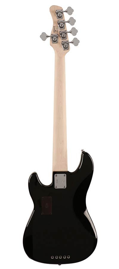 fretless alder 5-string active bass guitar black - Afbeelding 2