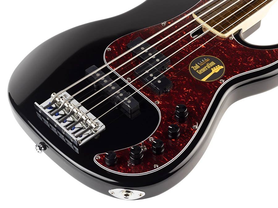 fretless alder 5-string active bass guitar black - Afbeelding 4