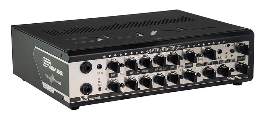class D 2 channel bass amplifier, 1400w 3.55kg, black