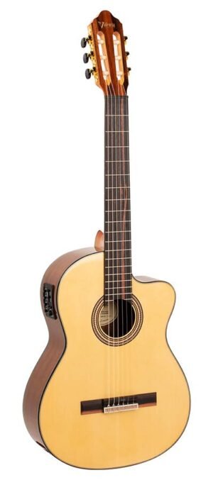 classic guitar 4/4, sitka spruce & walnut, preamp and cutaway, natural