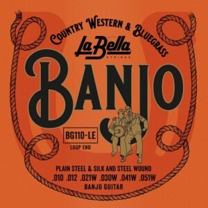 string set for 6-string guitar banjo, silk & steel, loop ends