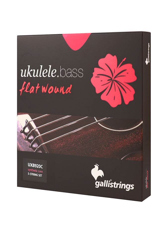 string set for ukulele bass, flatwound chrome steel on synthetic core, 5-string - Afbeelding 2