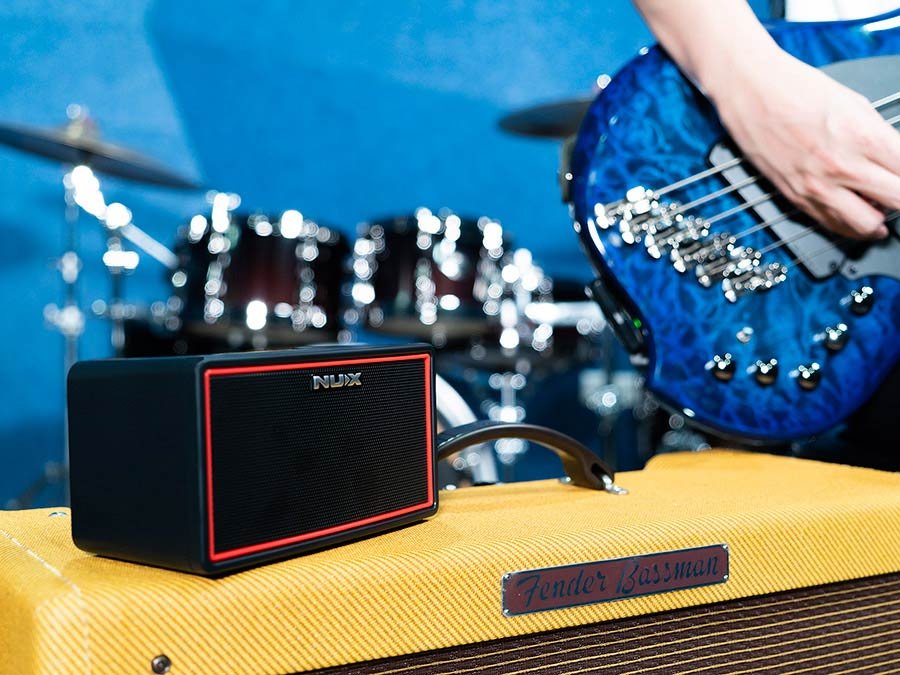wireless rechargeable stereo guitar amplifier 10 watt, bluetooth transmitter, reverb+delay, drums - Afbeelding 11
