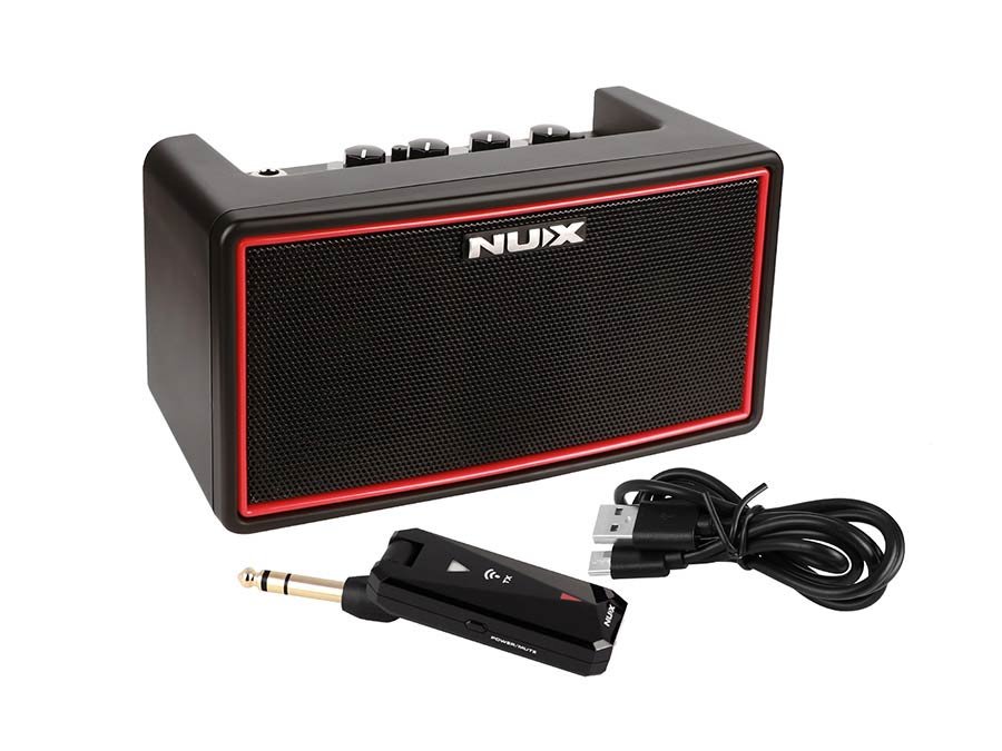 wireless rechargeable stereo guitar amplifier 10 watt, bluetooth transmitter, reverb+delay, drums - Afbeelding 8